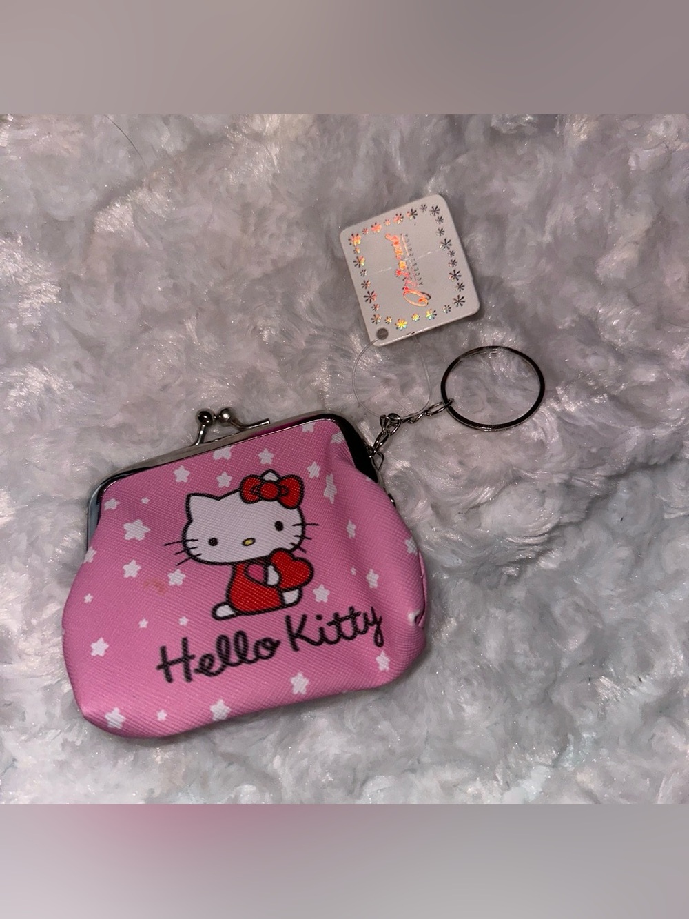 Hello Kitty Pink Star Coin Purse Keychain